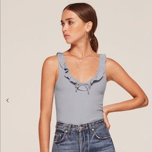Reformation blue Lela top